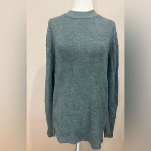 Lululemon Merino Wool-Blend Ribbed Crewneck Sweater Heathered Tidewater Teal